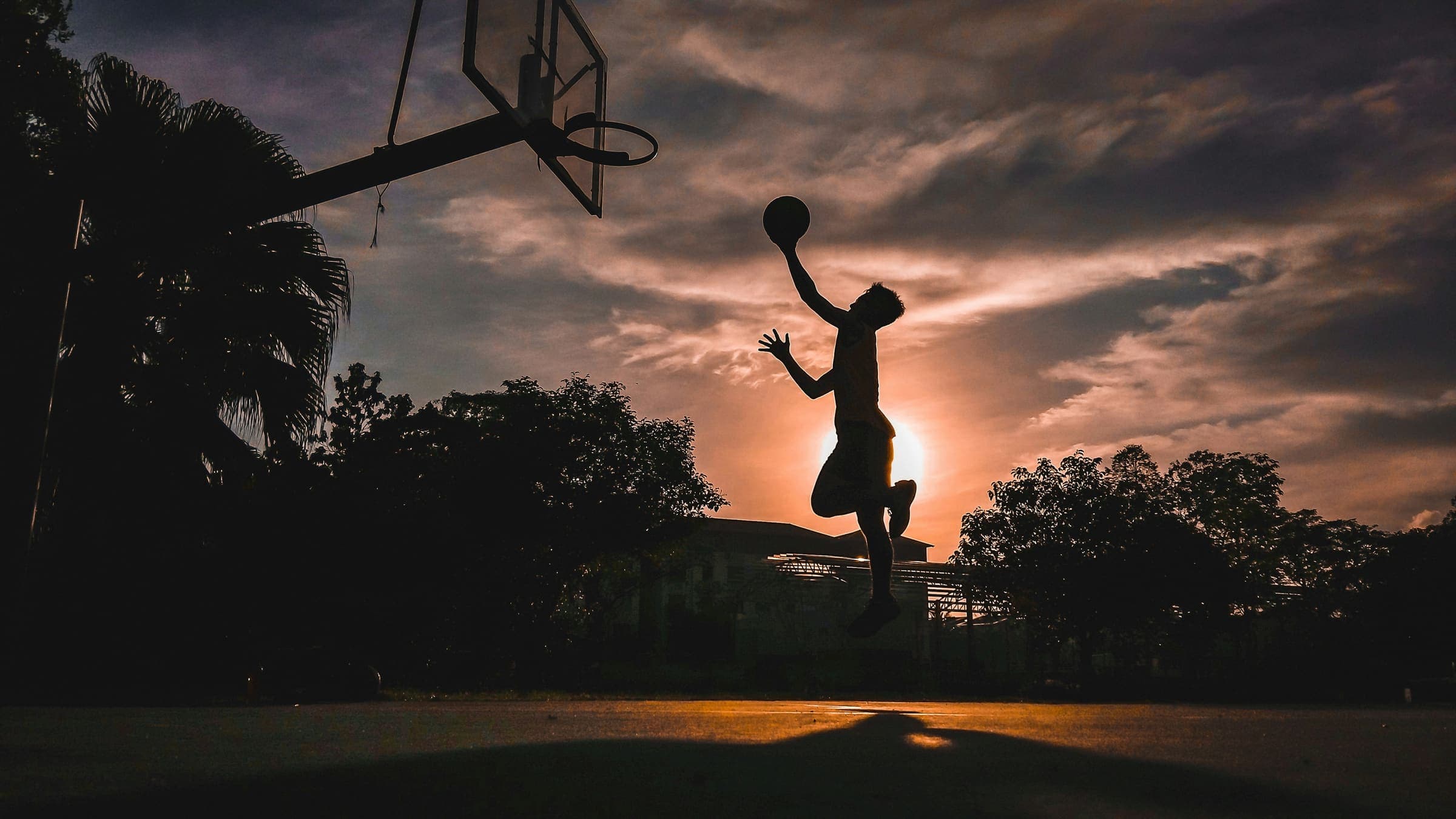 Local sports ground at golden hour